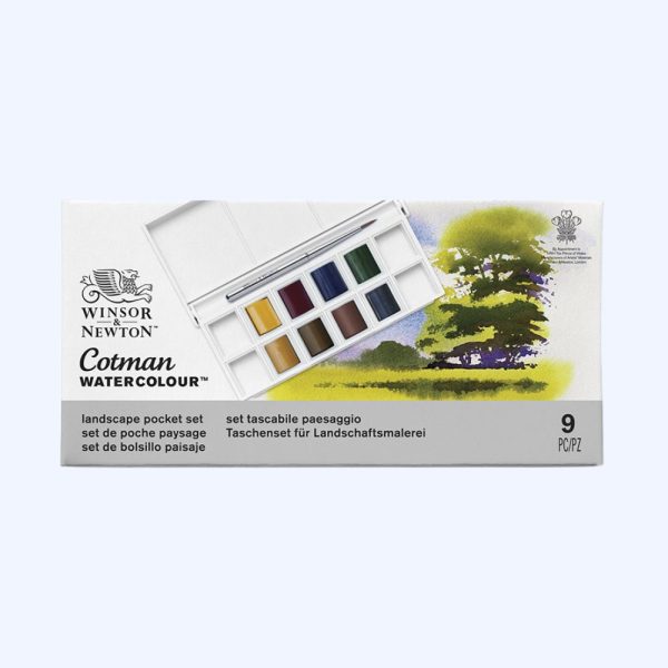Akvarellivärit WN Cotman Pocket Landscape 8 x 12 nappia